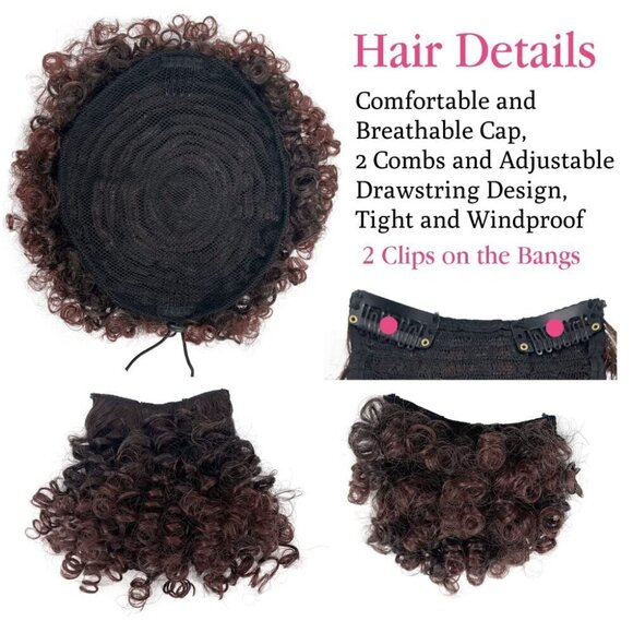 Afro Puff Ponytail Extensions Synthetic Curly Drawstring Hair Updo for Black Wom main image 4